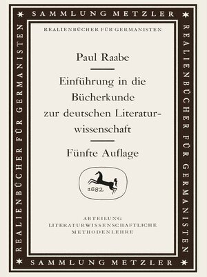 cover image of Einführung in die Bücherkunde zur deutschen Literaturwissenschaft